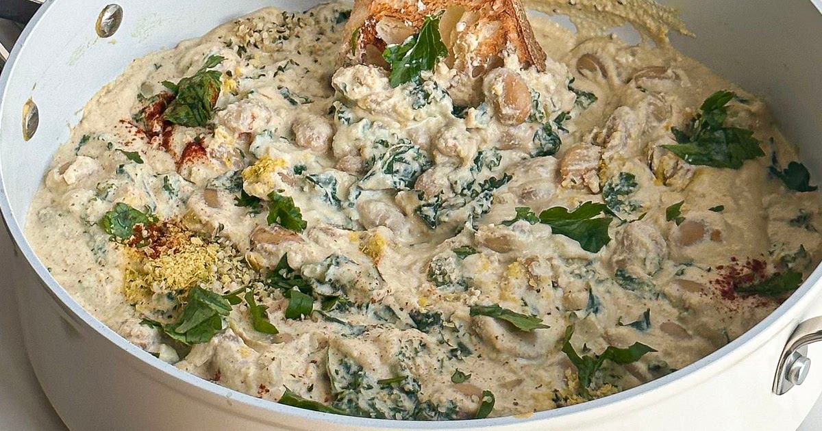 Creamy lemon & “ricotta” butter beans on toast Recipe | Samsung Food App