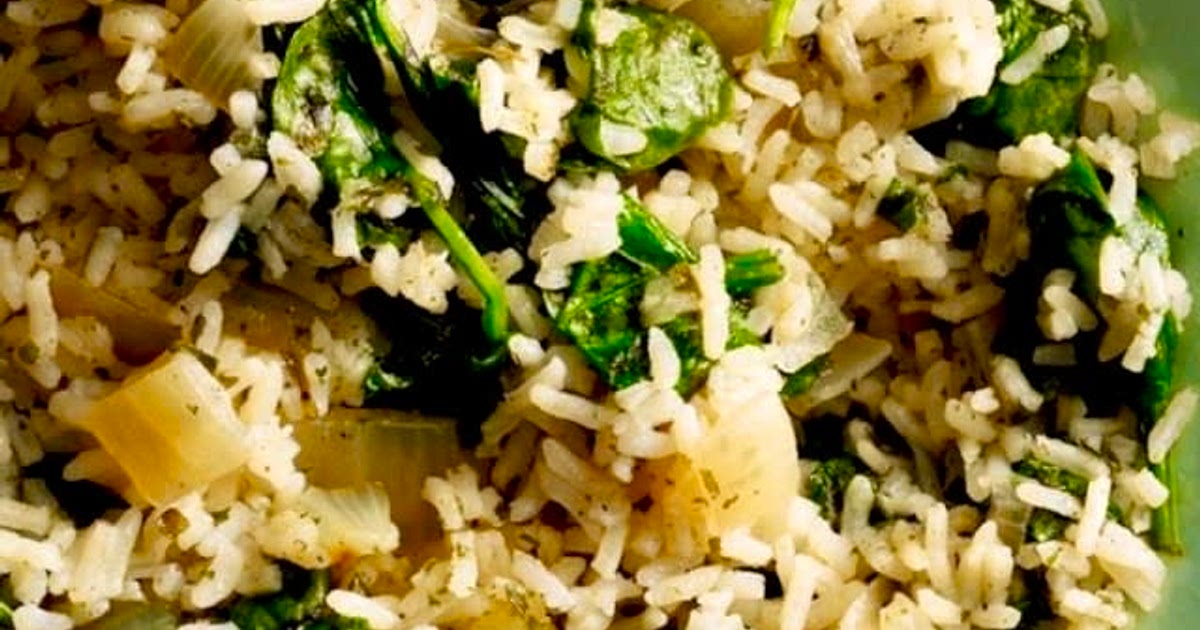 Meatless Sbenekh W’ Riz or (Spinach & Rice Pilaf). Recipe | Samsung ...