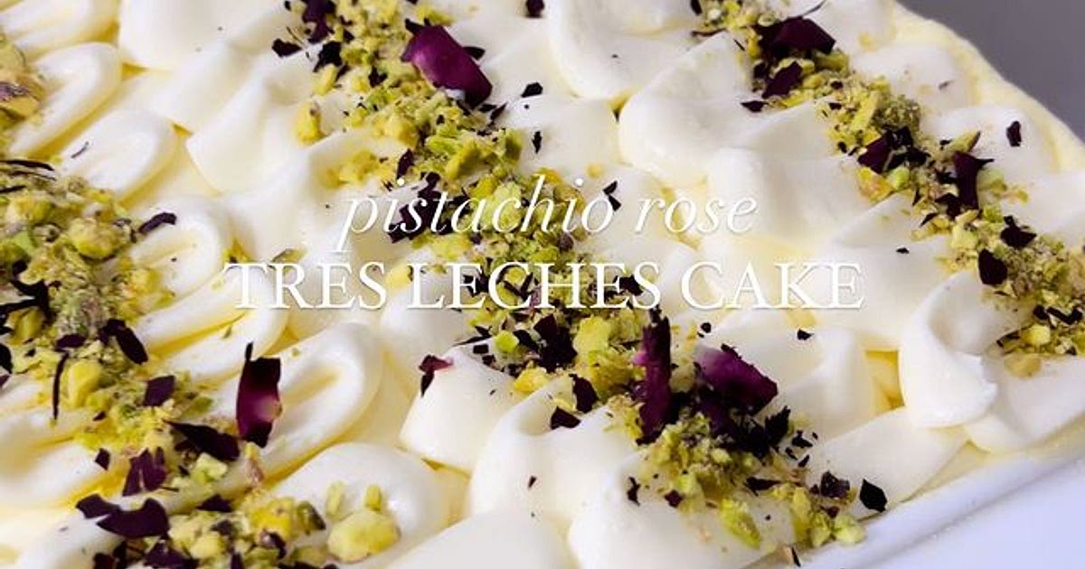 Pistachio Rose Tres Leche Cake Recipe | Samsung Food App
