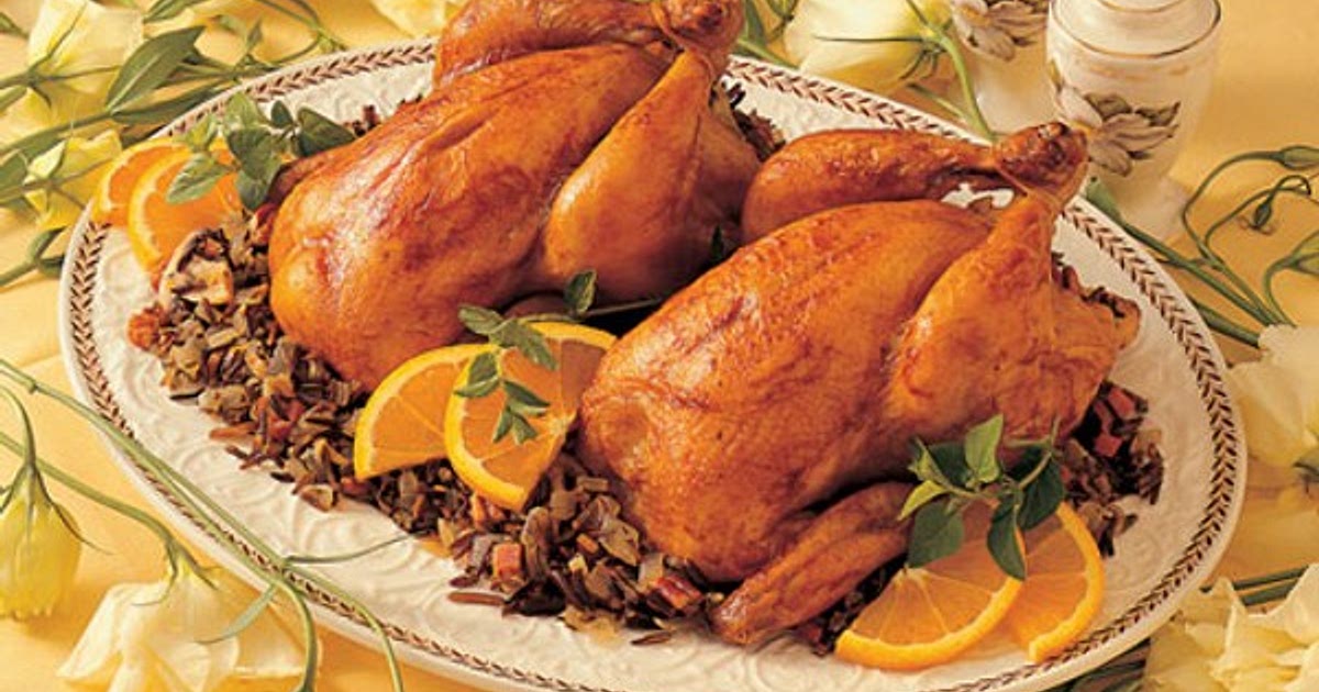 Cornish Hen with Wild Rice and Apple Glaze - The Aussie Gourmet Recipe | Samsung Food App