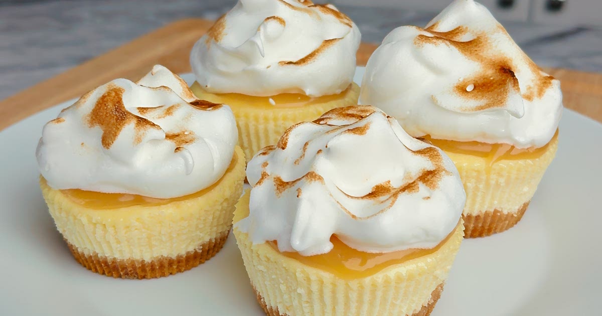 Air Fryer Mini Lemon Meringue Cheesecakes Recipe | Samsung Food App
