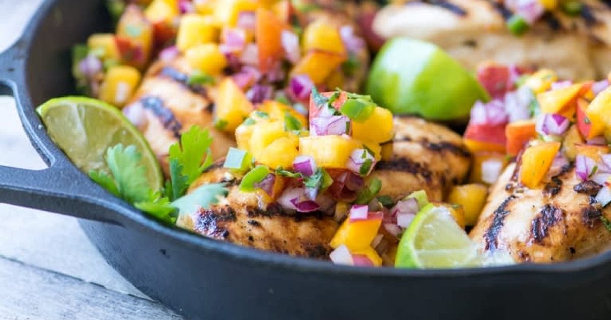 Grilled Chicken with Peach Jalapeño Salsa Recipe | Samsung Food App