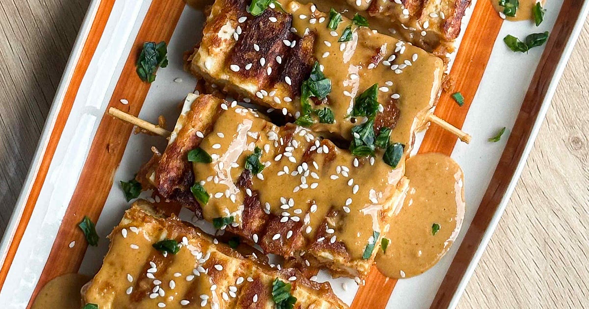 Peanut Satay Tofu Skewers Recipe | Samsung Food App