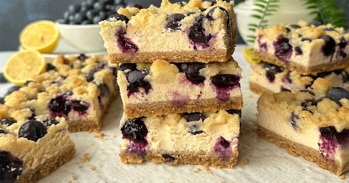 Blueberry Crumble Cheesecake Bars Recipe | Samsung Food App