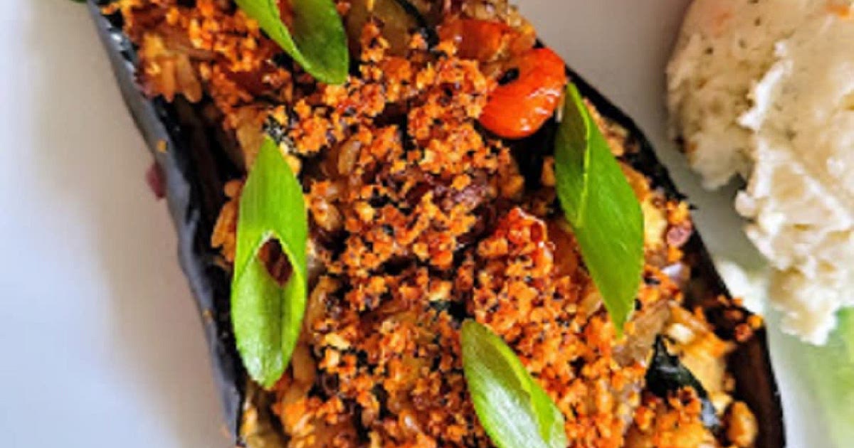 Air Fryer Stuffed Eggplant Recipe | Samsung Food App