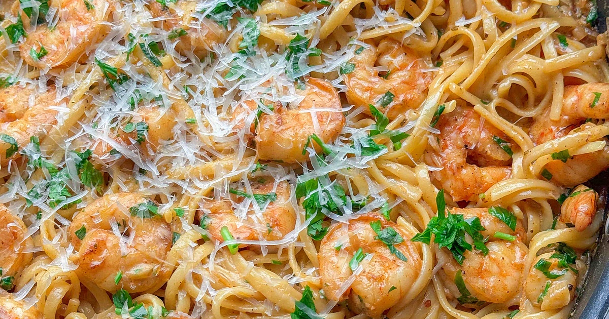 Creamy Shrimp Scampi Pasta Recipe | Samsung Food App