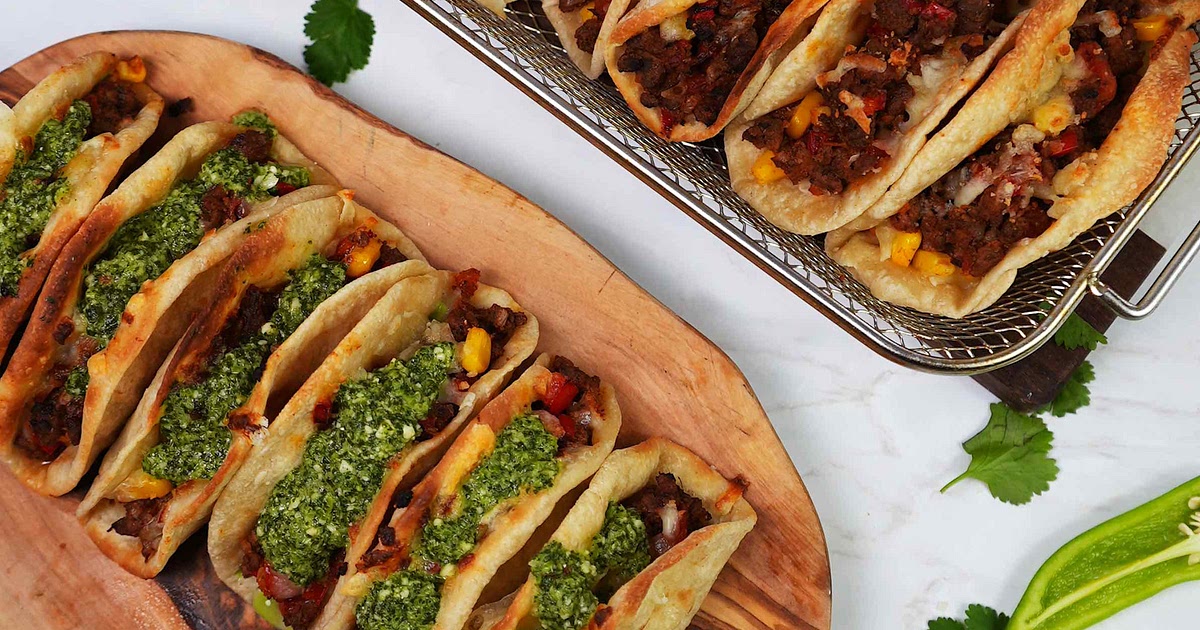 Air-Fried Beef Tacos with Green Sauce Recipe | Samsung Food App