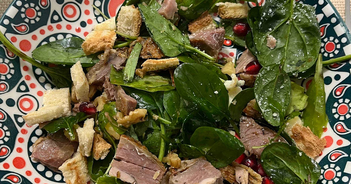 Turkey, Pomegranate, Spinach Salad Recipe | Samsung Food App