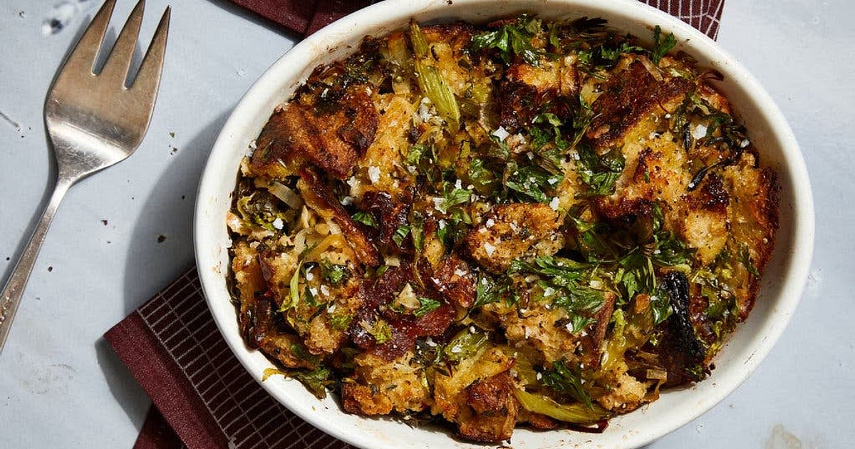 Buttered Stuffing With Celery and Leeks Recipe | Samsung Food App