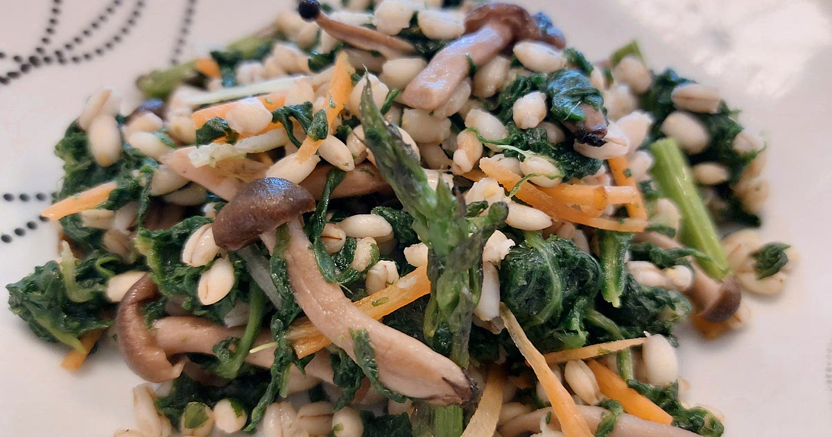 Barley salad - Spinach, asparagus and mushrooms Recipe | Samsung Food App