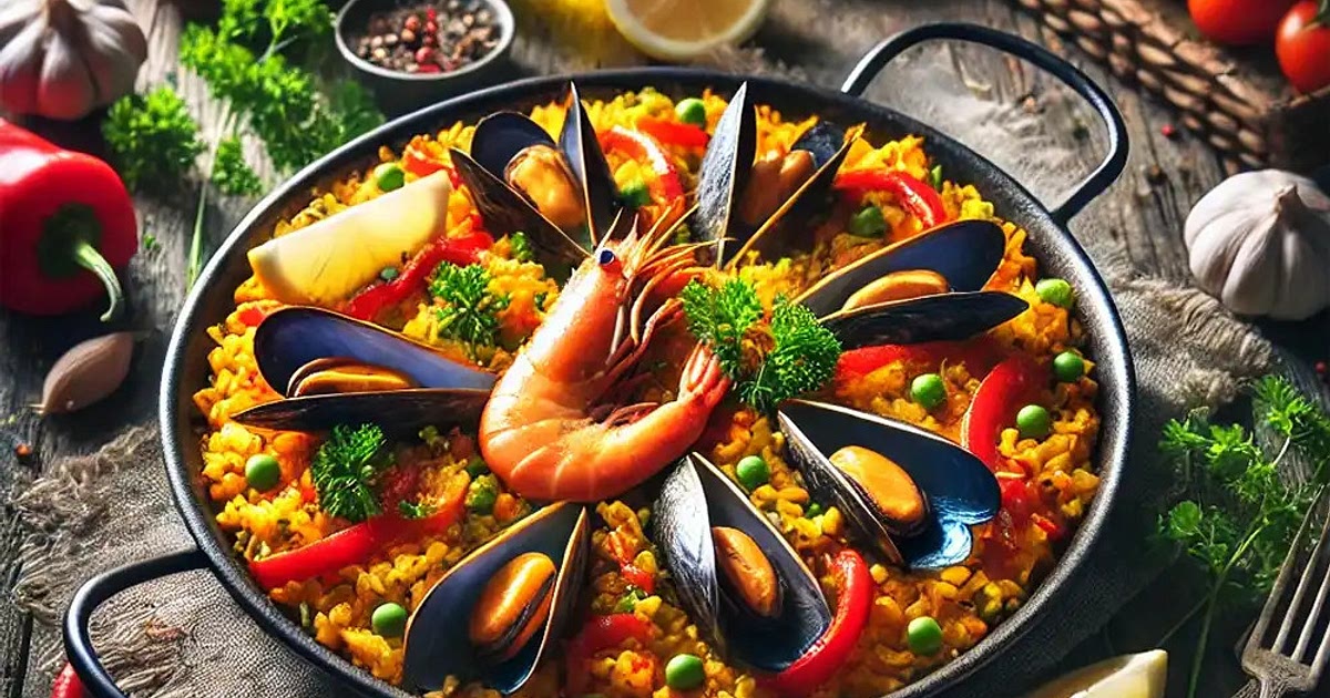 Recipe for Spanish-Style Seafood Paella | Samsung Food App