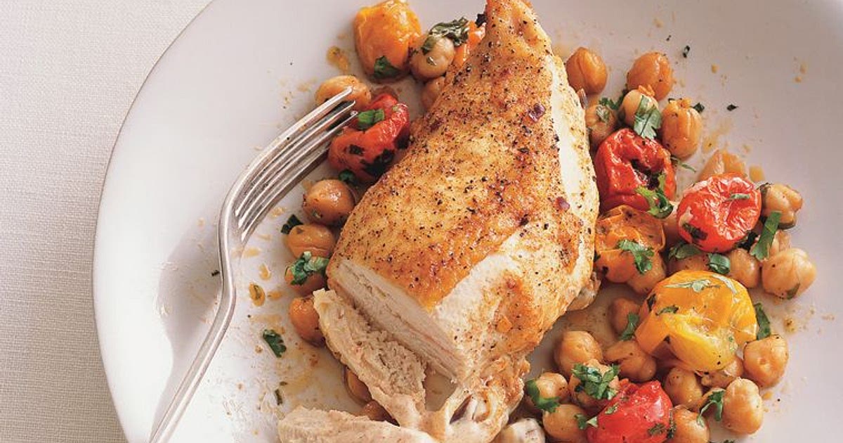 Roast Chicken Breasts with Garbanzo Beans, Tomatoes, and Paprika Recipe | Samsung Food App