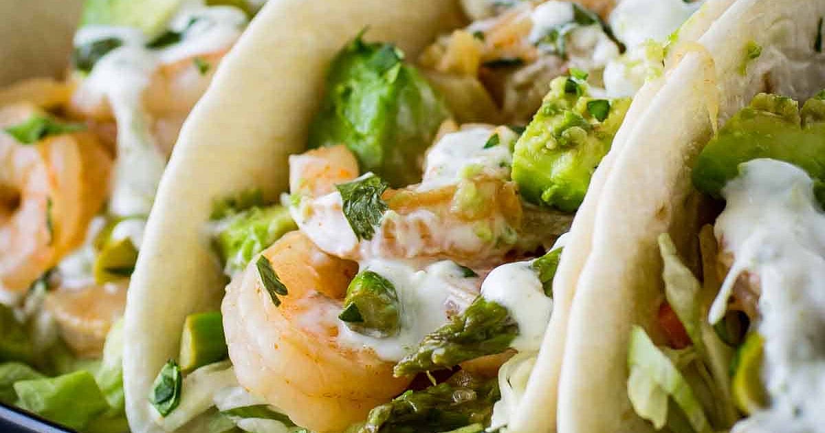 Chipotle Shrimp Tacos With Asparagus Recipe | Samsung Food App