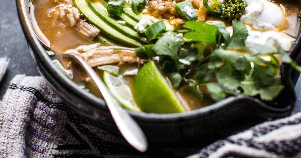 Salsa Verde Chicken and Rice Tortilla Soup Recipe | Samsung Food App