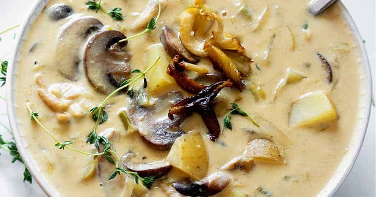 Vegan Wild Mushroom Leek Chowder Recipe | Samsung Food App