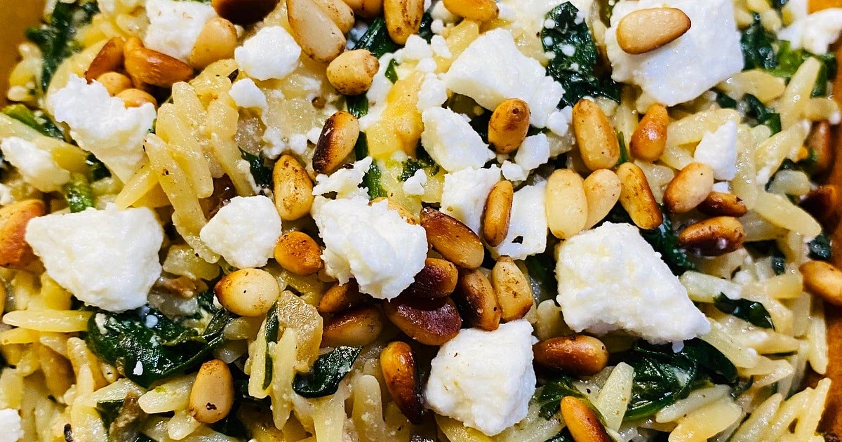 Spinach Feta Lemon Orzo Recipe | Samsung Food App