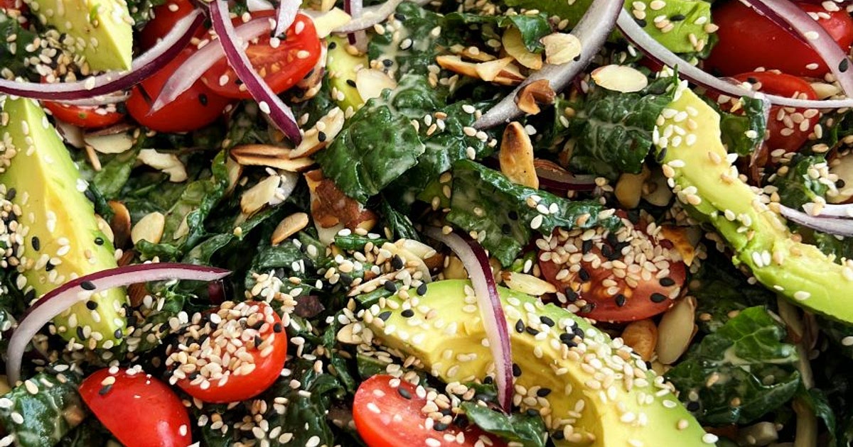 Kale Avocado Salad with Sesame Dressing Recipe | Samsung Food App