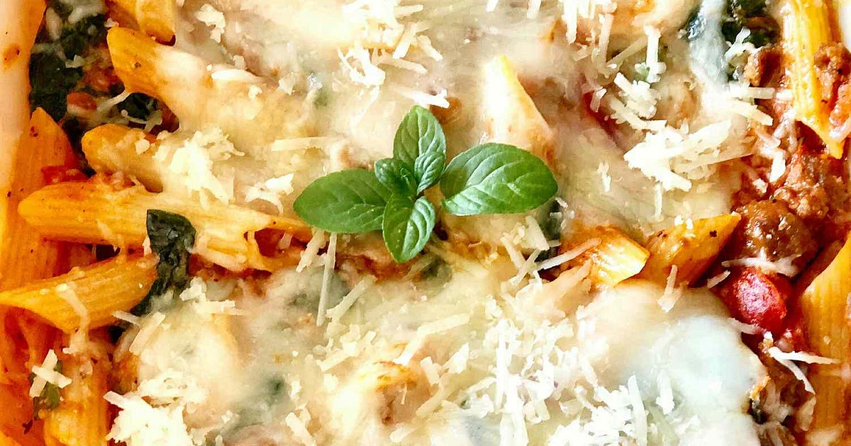 Three-Cheese Chicken Penne Pasta Bake Recipe | Samsung Food App