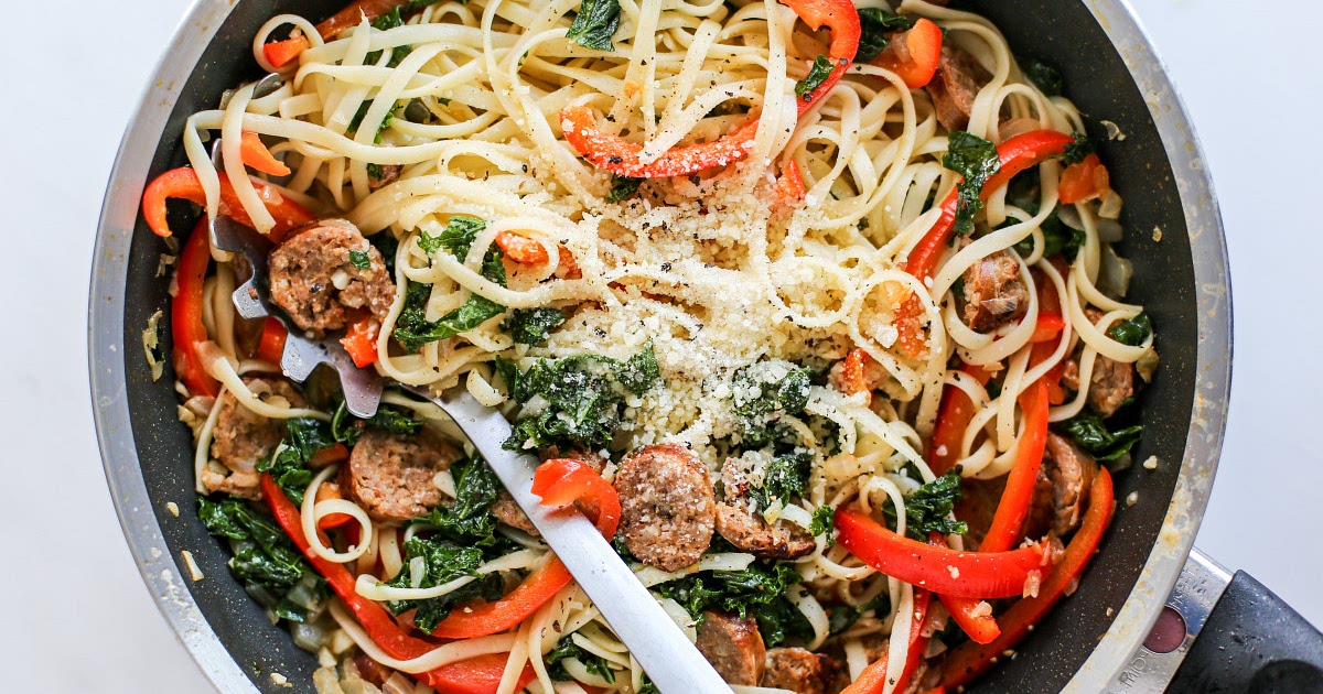 Linguine with Sausage and Kale Recipe | Samsung Food App