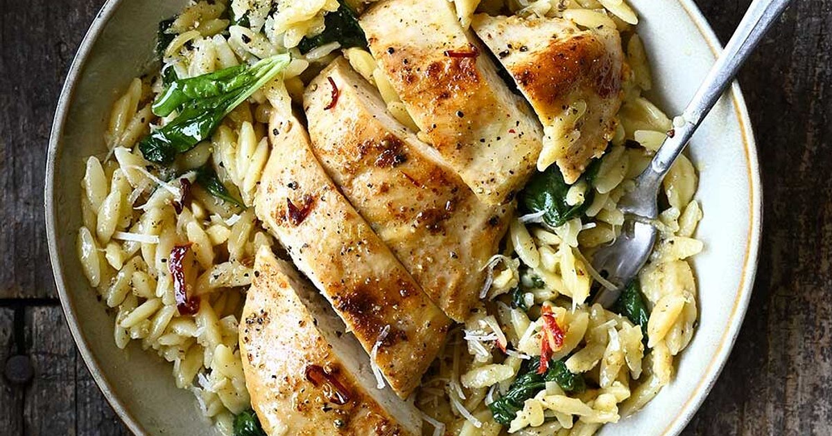One Skillet Parmesan Chicken and Orzo Recipe | Samsung Food App