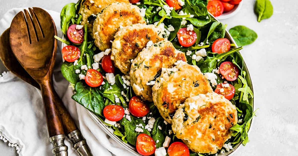 Feta and Spinach Chicken Patties Recipe | Samsung Food App