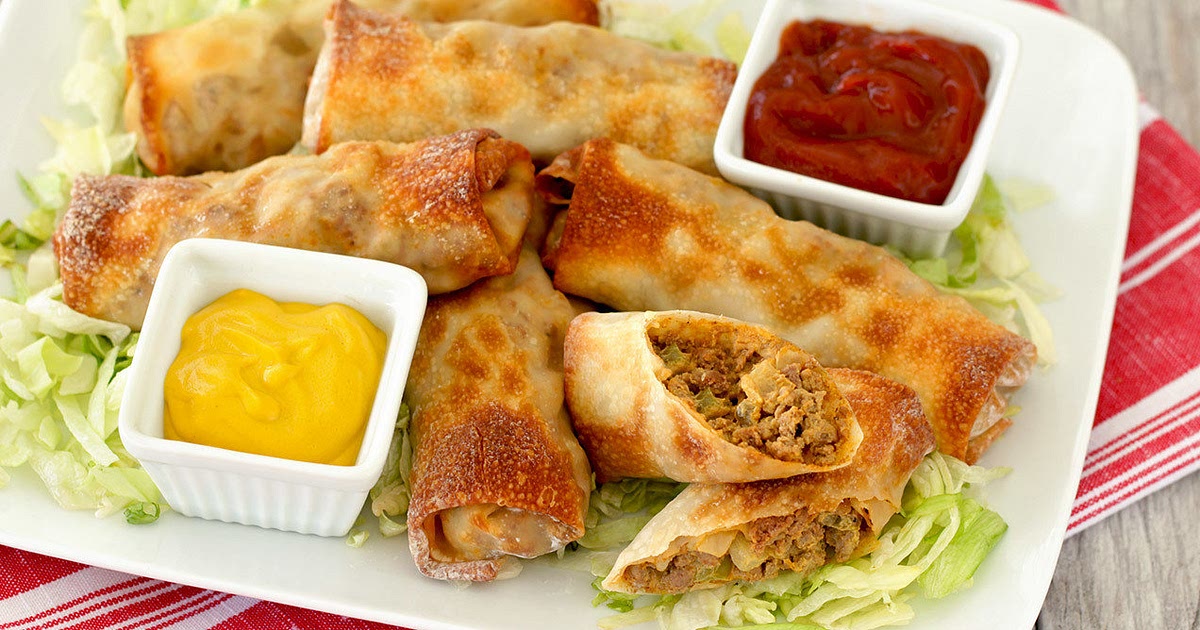 Air-Fryer Cheeseburger Egg Rolls Recipe | Samsung Food App