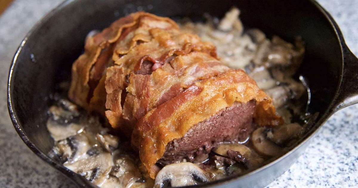Bacon-Wrapped Venison Tenderloin with Garlic Cream Sauce Recipe | Samsung Food App