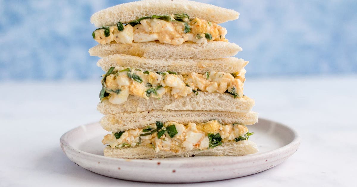 Watercress Egg Salad Tea Sandwiches Recipe | Samsung Food App