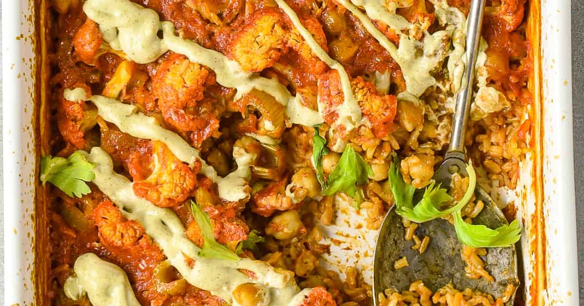 Buffalo Cauliflower Chickpea Casserole Recipe | Samsung Food App