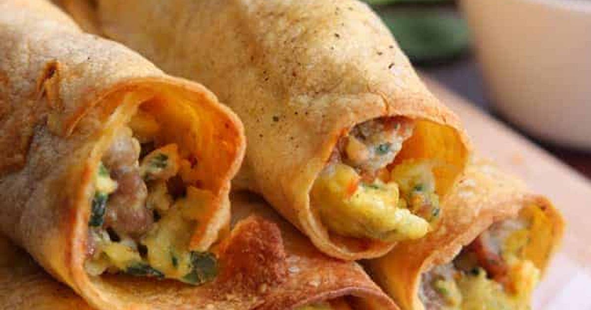 Baked Sausage, Spinach and Egg Breakfast Taquitos Recipe | Samsung Food App