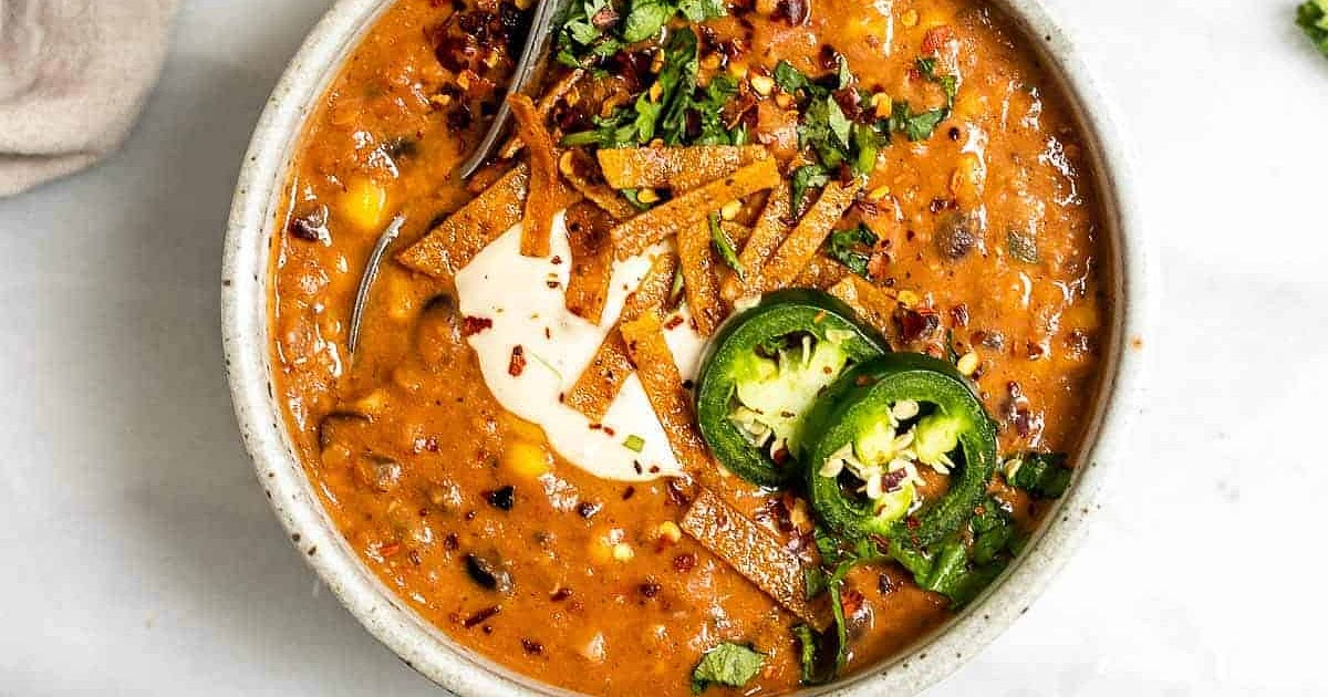 Vegan Lentil Tortilla Soup Recipe | Samsung Food App