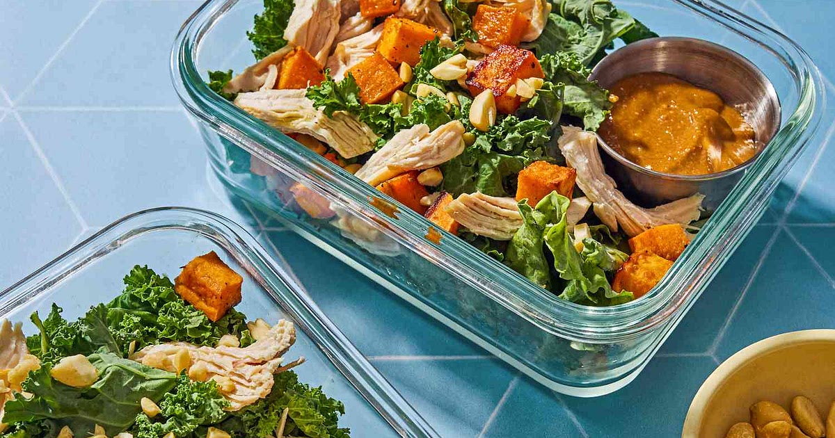 Sweet Potato, Kale &amp; Chicken Salad with Peanut Dressing Recipe | Samsung Food App