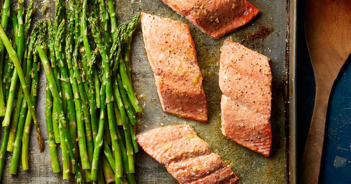 Salmon & Asparagus with Lemon-Garlic Butter Sauce Recipe | Samsung Food App