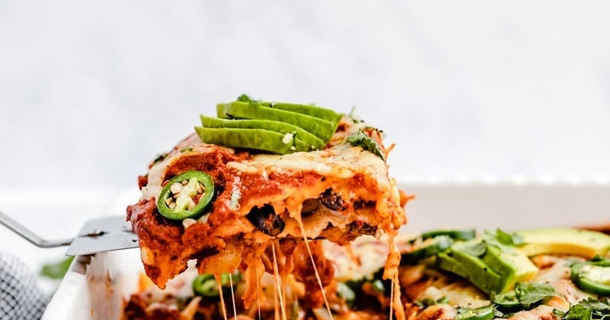 Chipotle Black Bean Roasted Veggie Enchilada Casserole Recipe | Samsung Food App