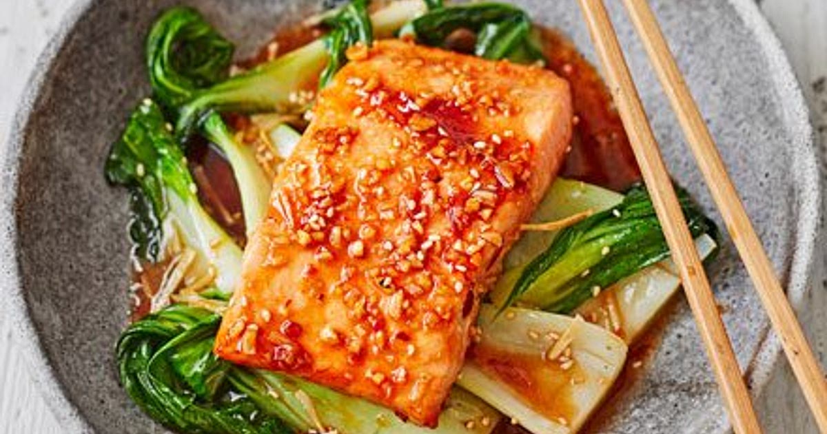 Teriyaki salmon with sesame pak choi Recipe | Samsung Food App