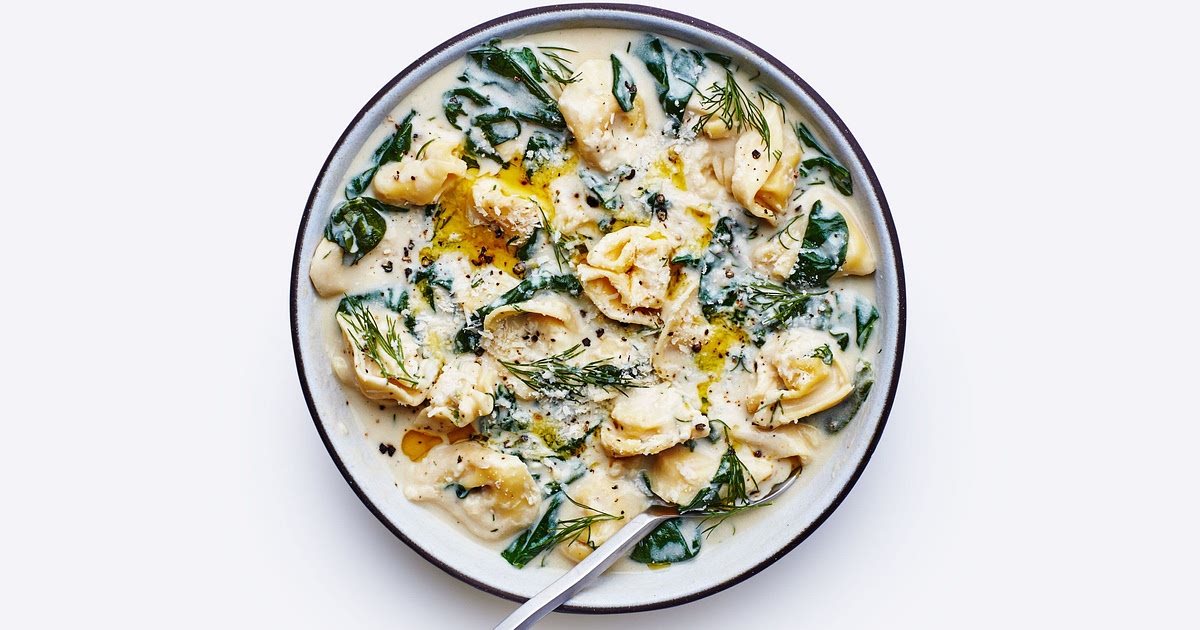 Lemony Tortellini Soup With Spinach and Dill Recipe | Samsung Food App