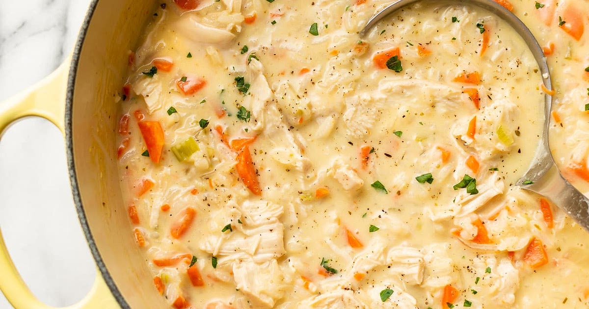 Creamy Chicken and Rice Soup Recipe | Samsung Food App