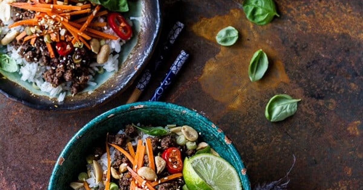 20 Minute Thai Basil Beef and Lemongrass Rice Bowls Recipe | Samsung Food App