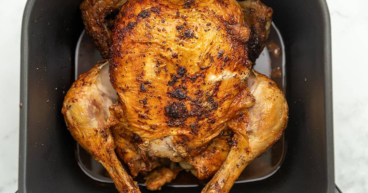 Juicy Air Fryer Whole Chicken with Crispy Skin Recipe | Samsung Food App