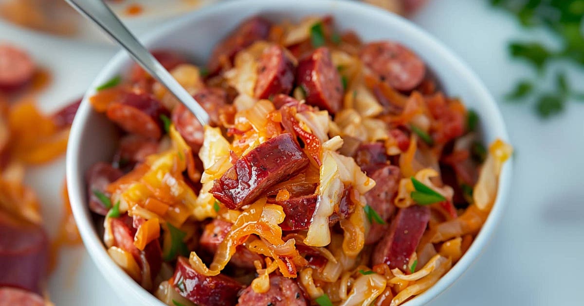 Kielbasa and Cabbage Skillet Recipe | Samsung Food App