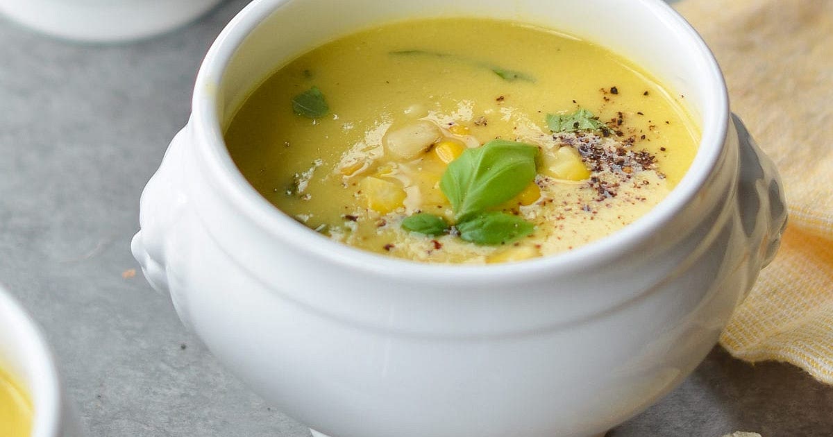 Summer Corn Soup with Fresh Herbs Recipe | Samsung Food App