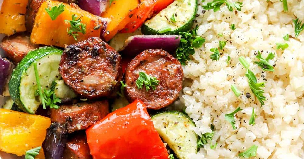10 Minute Air Fryer Chicken Sausage and Veggies Recipe | Samsung Food App