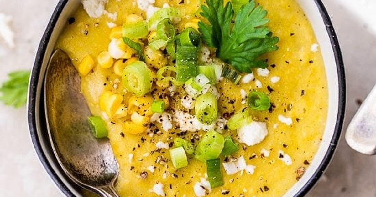 Creamy Corn Soup with Queso Fresco Recipe | Samsung Food App
