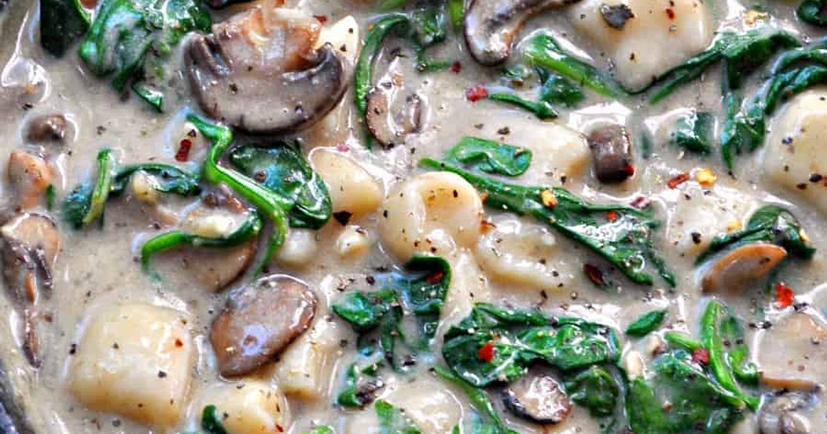Vegan Gnocchi Mushroom Florentine Recipe | Samsung Food App