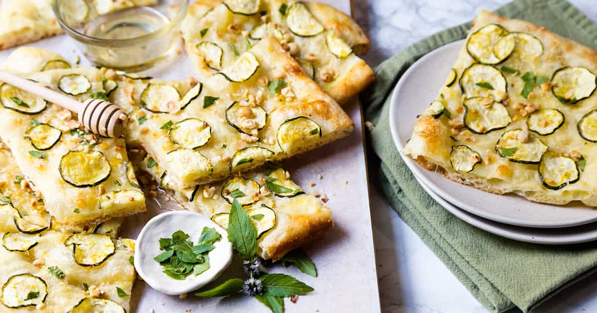 Zucchini Sheet Pan Pizza Recipe | Samsung Food App
