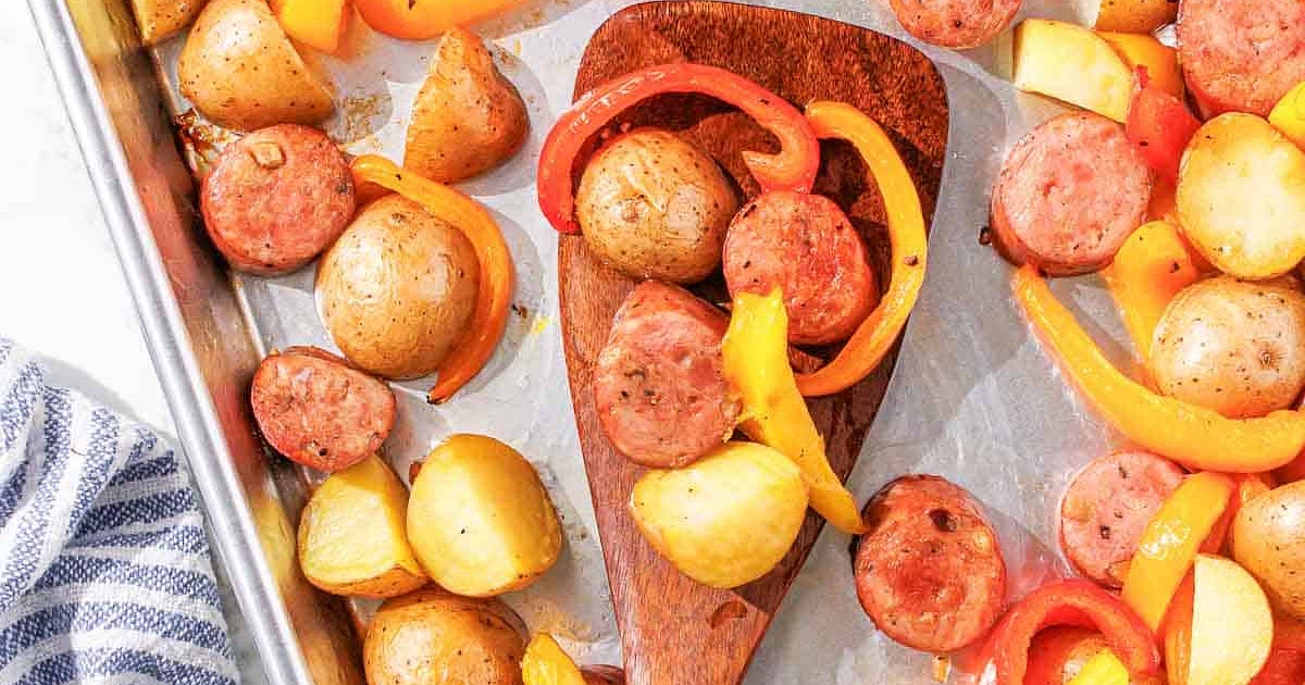 Sheet Pan Chicken Sausage Dinner Recipe | Samsung Food App