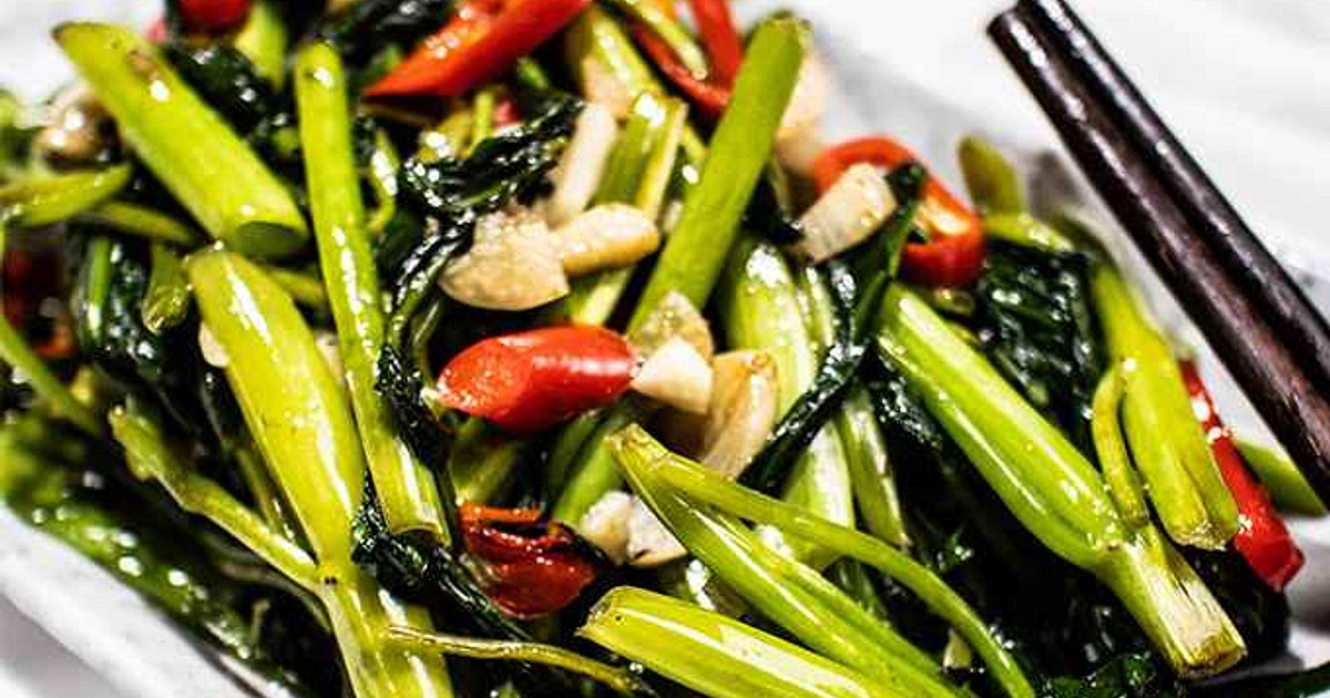 Chinese Water Spinach with Garlic and Chili Recipe | Samsung Food App