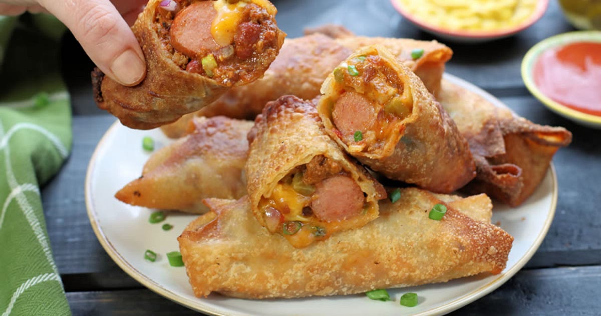 Chili Cheese Dog Egg Rolls (Fry, Air-Fry or Bake) Recipe | Samsung Food App