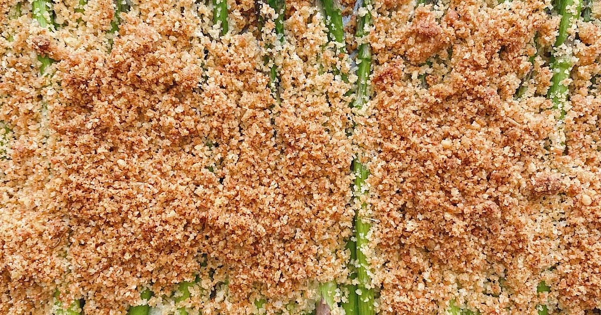 Roasted Parmesan Breadcrumb Asparagus Recipe | Samsung Food App