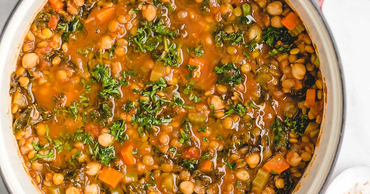 Vegetarian Lentil and Chickpea Soup Recipe | Samsung Food App